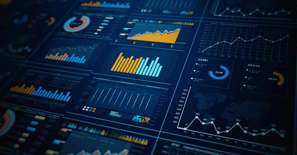 a screen displaying graphic readouts